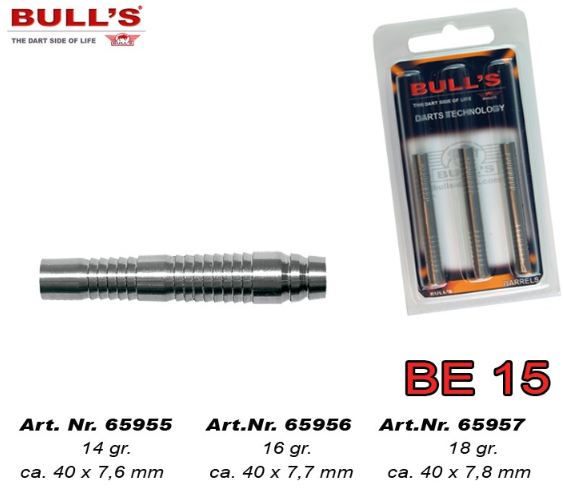 Bull´s barrels - tělíčka be 15 80% wolfram 18gr. 65957