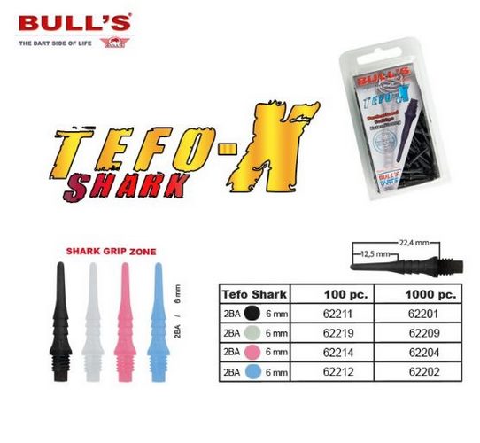 Hroty bull´s tefo x shark 1000 ks světle modré 62202