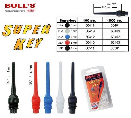 Hroty Bull´s Super Key 1000 ks 1/4 černé dlouhé 60501