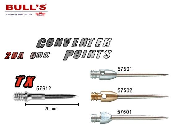 Bull´s converter points 2ba/6mm - kovové hroty 57601