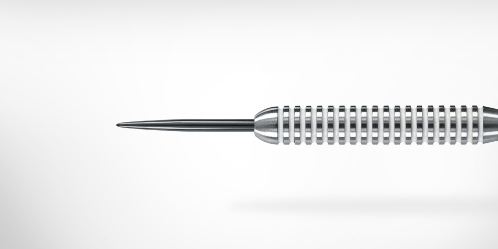 Harrows šipky steel assassin plus white 24gr 80%