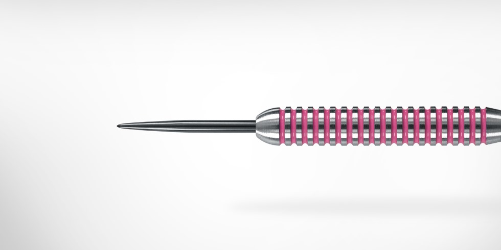 Harrows šipky steel assassin plus pink 24gr 80%