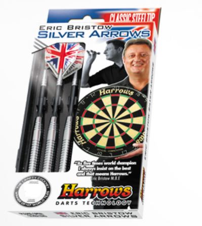 Harrows šipky steel silver arrows eric bristow 26gr
