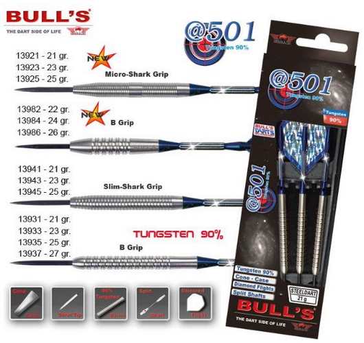 Bull´s Šipky Steel @501 Slim-Shark Grip 23gr. 13943