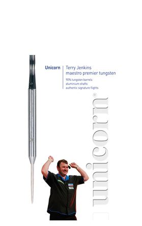 Šipky unicorn steel maestro premier natural 23gr. terry jenkins 10273