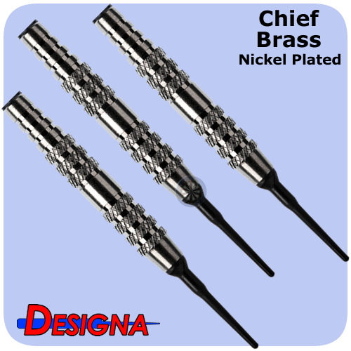 Designa chief brass barrels - 17,5g knurled - nickel plated