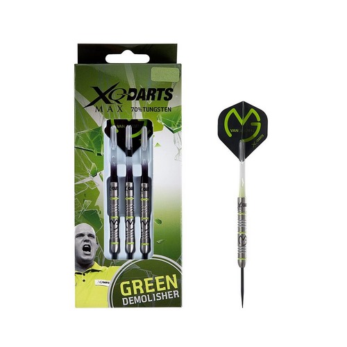 Xqmax šipky steelové 70% tungsten michael van gerwen 23gr. - green demolisher
