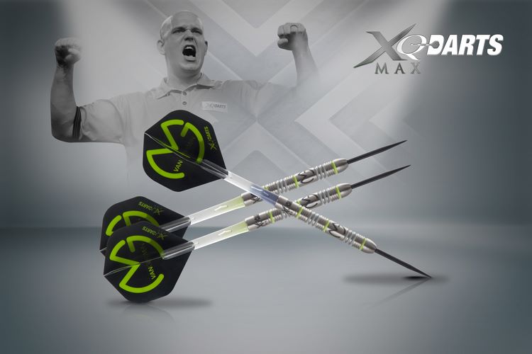 XQMax Šipky steelové 70% Tungsten Michael van Gerwen 25gR. - Green Demolisher