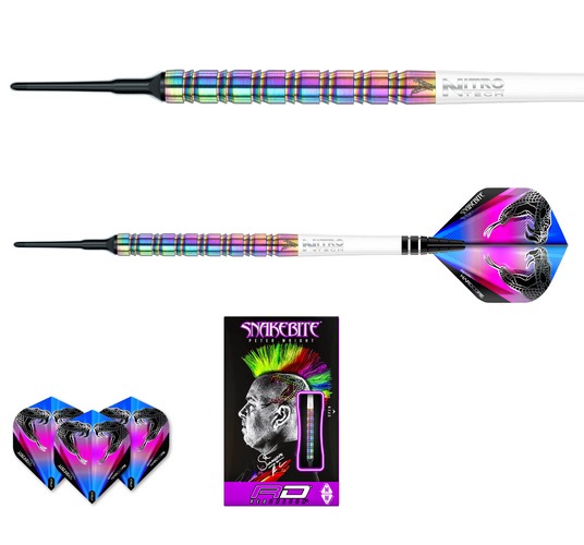 Šipky steel Peter Wright Snakebite 1 22g tungsten 85% red dragon