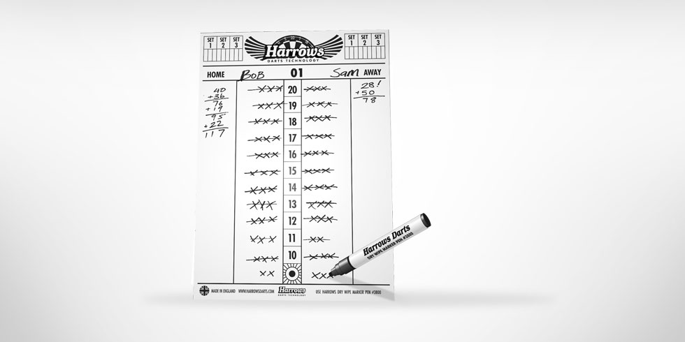 Harrows dry wipe scoreboard - výsledková tabule