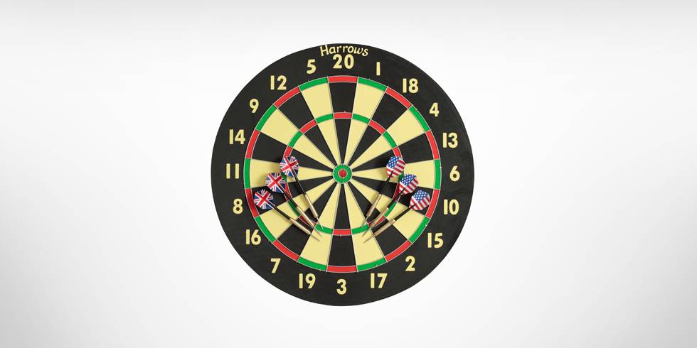 Papírový terč harrows family dart game eric bristow