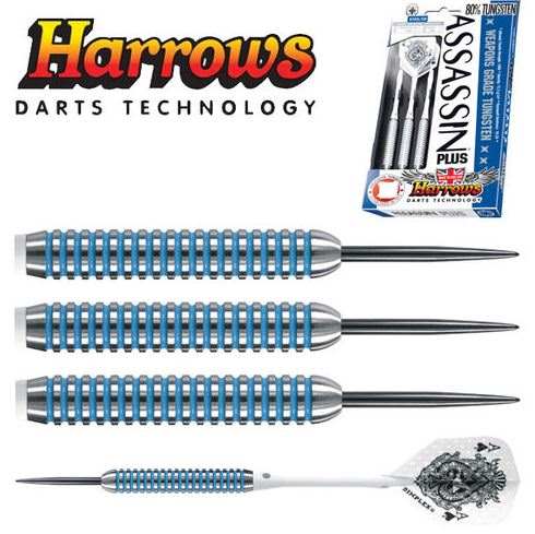 Harrows šipky steel assassin plus blue 26gr 80%