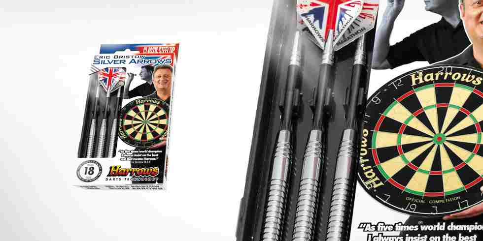 Harrows šipky steel silver arrows eric bristow 18gr