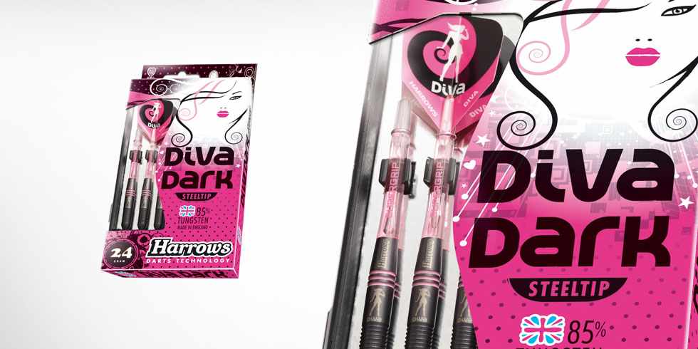 Harrows šipky steel diva dark 85% 24gr