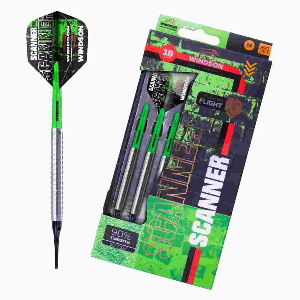 Šipky soft Windson Scanner 18g Tungsten 90% green
