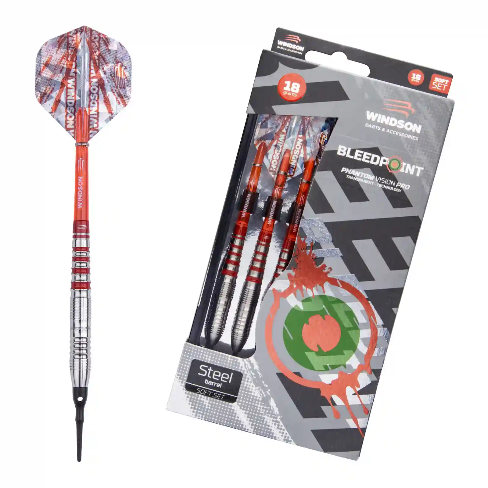 Windson BLEEDPOINT šipky SOFT 18g Steel set