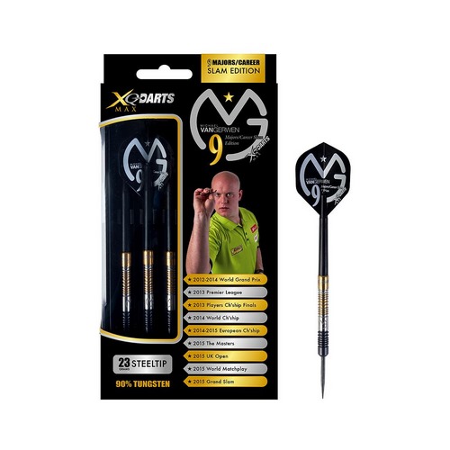 Xqmax šipky steelové 90% tungsten michael van gerwen 23gr. - career slam