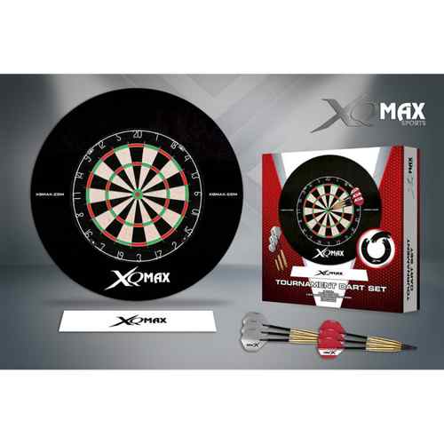 Xqmax dartset - sisalový terč - surround - šipky steel 2 sady