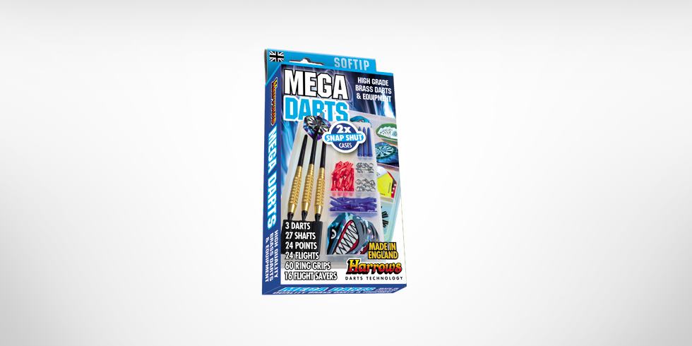 Harrows šipky mega darts sada soft