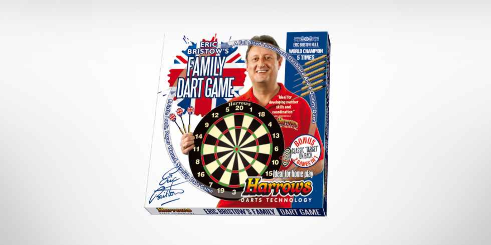 Papírový terč harrows family dart game eric bristow
