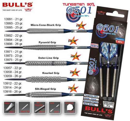 Bull´s šipky steel @501 micro-cone-shark grip 25gr. 13995