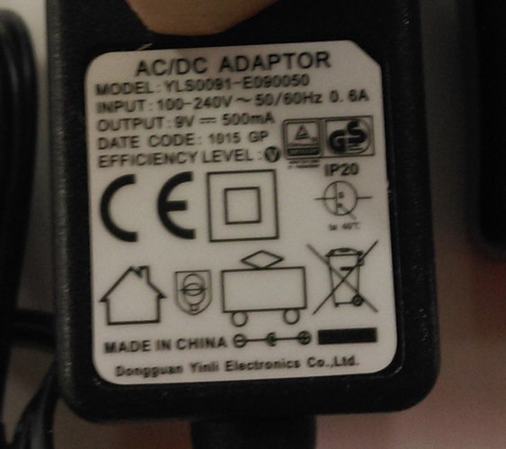 Adaptér k terči Echowell 9V=500mA 4,5 VA