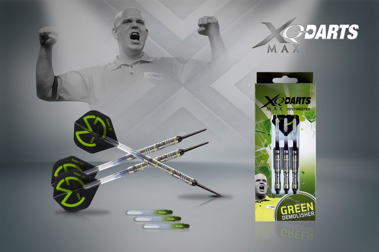 Xqmax šipky softové 70% tungsten michael van gerwen 18gr. - green demolisher