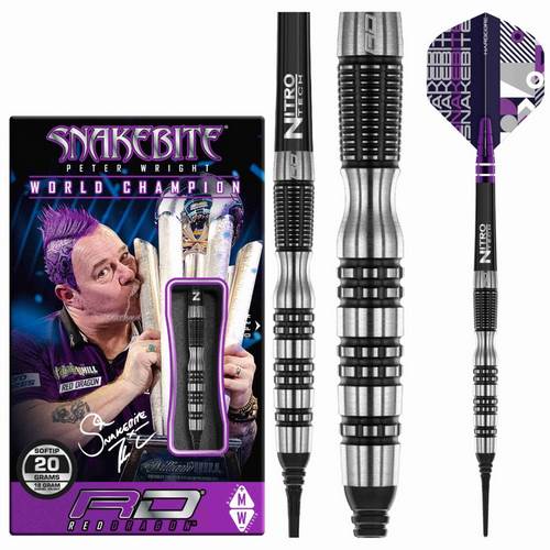 Red Dragon šipky soft Peter Wright Snakebite Black Racer 20g