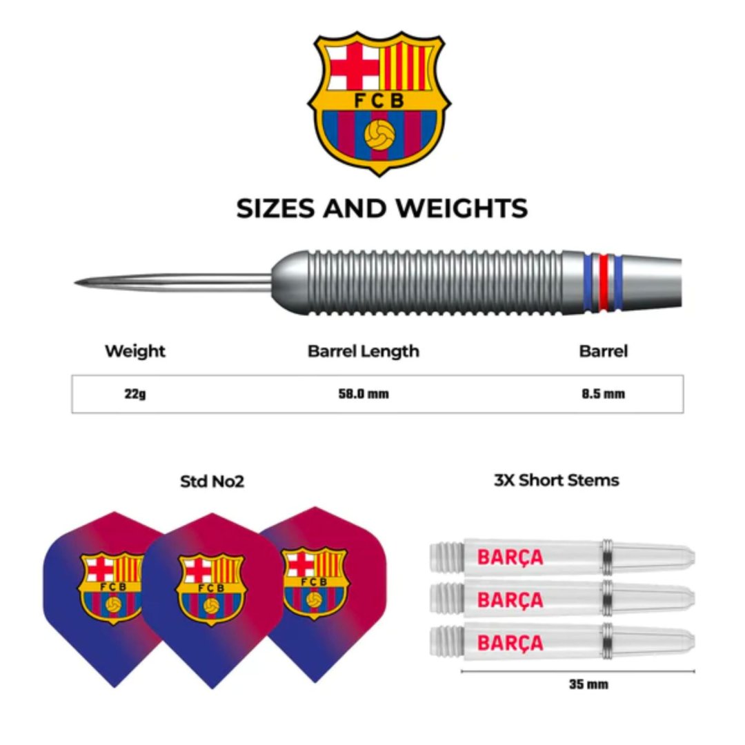 Mission steel šipky brass Football FC Barcelona 22g
