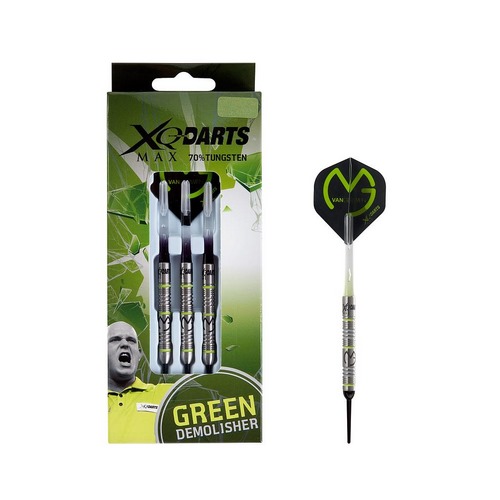 Xqmax šipky softové 70% tungsten michael van gerwen 18gr. - green demolisher