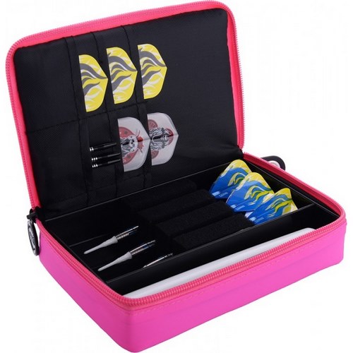Pouzdro na šipky One80 Large D Box růžovo-černé