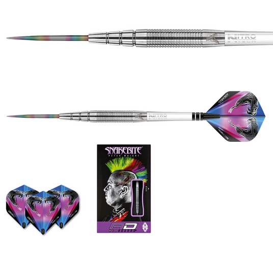 Šipky steel Peter Wright Snakebite PL15 22g Tungsten 90% RED DRAGON