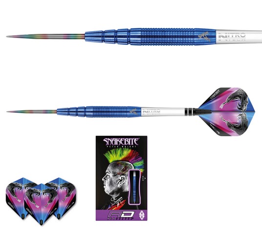 Šipky steel Peter Wright Snakebite PL15 24g blue Tungsten 90% RED DRAGON