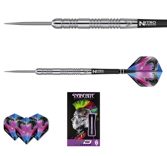 Šipky steel Peter Wright Snakebite Euro 11 20g Tungsten 85 RED DRAGON