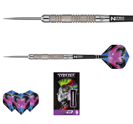 Šipky steel Peter Wright Snakebite Euro 11 Element 20g Tungsten 85 RED DRAGON