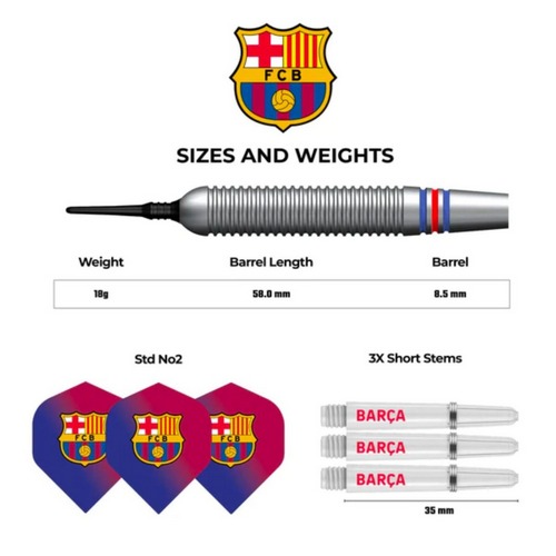 Mission soft šipky brass Football FC Barcelona 18g