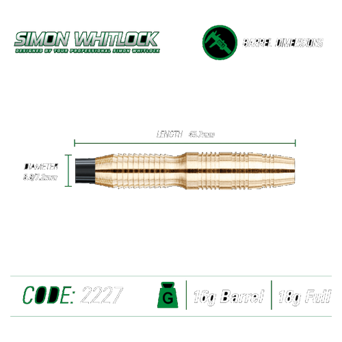 Šipky soft Simon Whitlock Winmau brass 18g style3