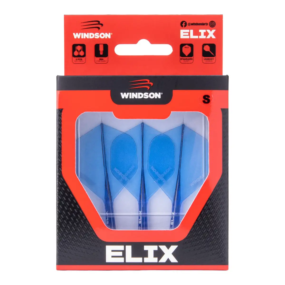 Letky s násadkami Elix Windson modré S 20 mm