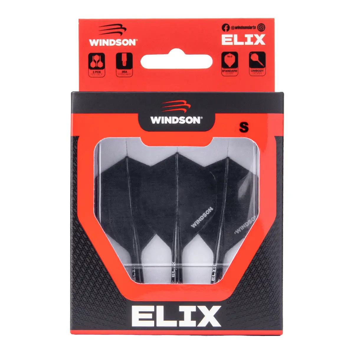 Letky s násadkami Elix Windson černé M 25 mm