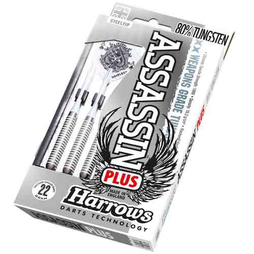 Harrows šipky steel assassin plus žluto-bílé 22gr 80%