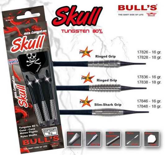 Bull´s šipky skull ringed grip 18gr. 17828