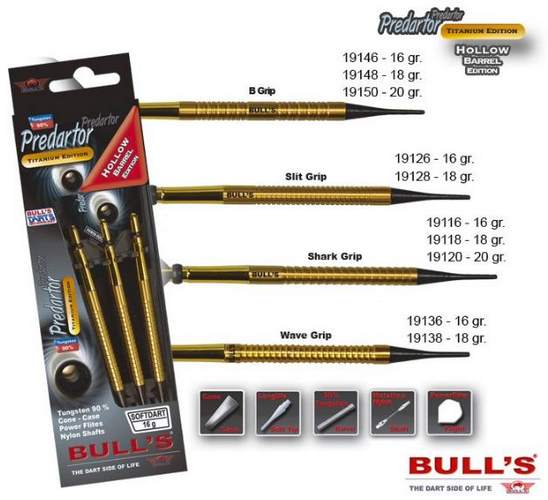 Bull´s šipky titanium predartor wave grip 16gr. 19136