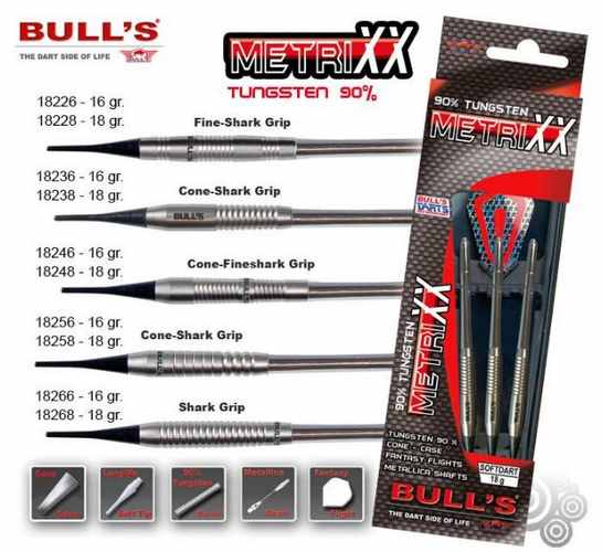 Bull´s šipky metrixx shark grip 16gr. 18266